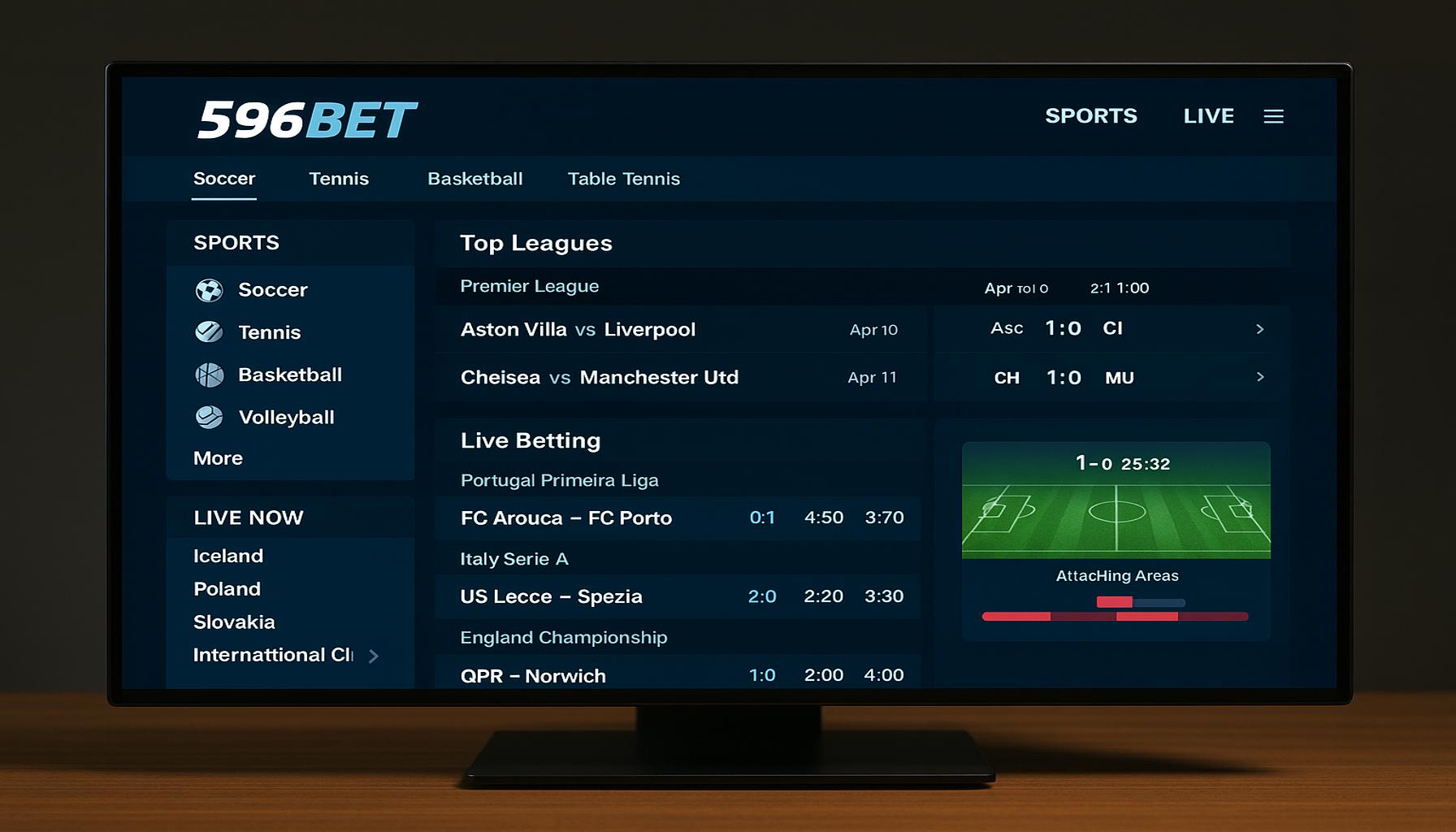 Aposte em apostas esportivas no cassino online 596BET